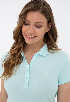 Kadın Su Yeşili Basic Polo Yaka Tişört - 50234714166
