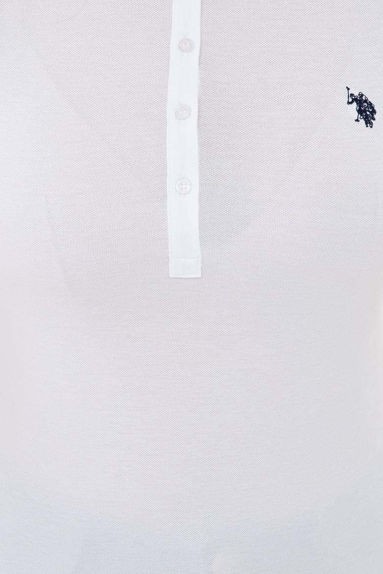 Kadın Beyaz Basic Polo Yaka Tişört - 50234714046