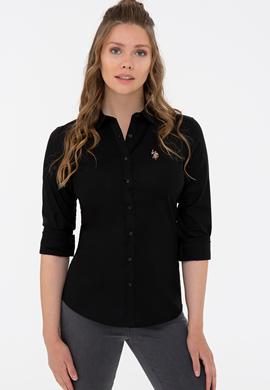 Kadın Siyah Gömlek Uzunkol Basic - 50232199060