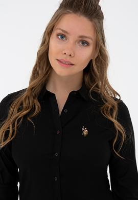 Kadın Siyah Gömlek Uzunkol Basic - 50232199060