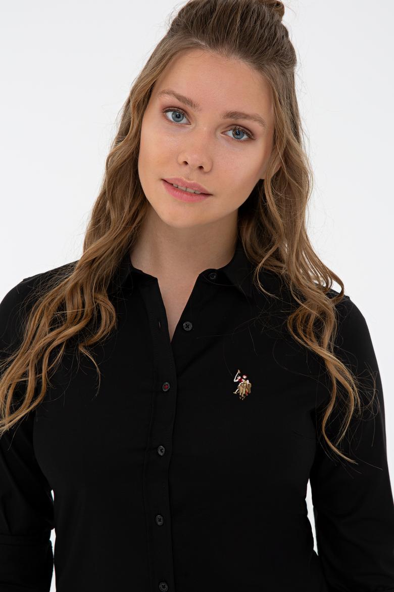 Kadın Siyah Gömlek Uzunkol Basic - 50232199060