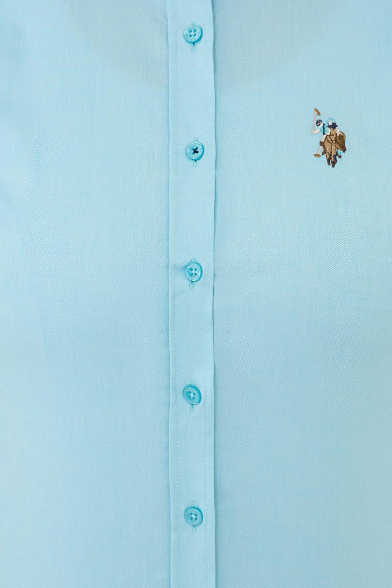 Kadın Turkuaz Uzun Kollu Basic Gömlek - 50232199074