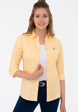 Kadın Sarı Uzun Kollu Basic Gömlek - 50232199082