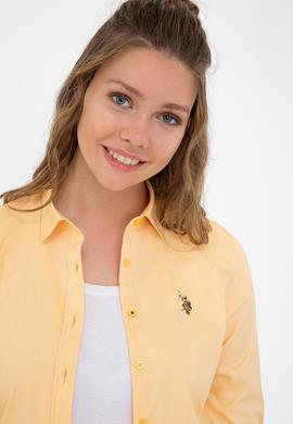 Kadın Sarı Uzun Kollu Basic Gömlek - 50232199082