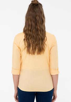 Kadın Sarı Uzun Kollu Basic Gömlek - 50232199082