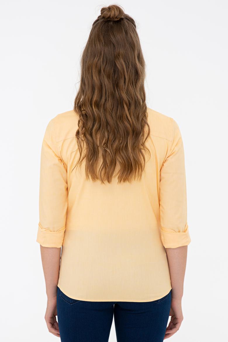 Kadın Sarı Uzun Kollu Basic Gömlek - 50232199082