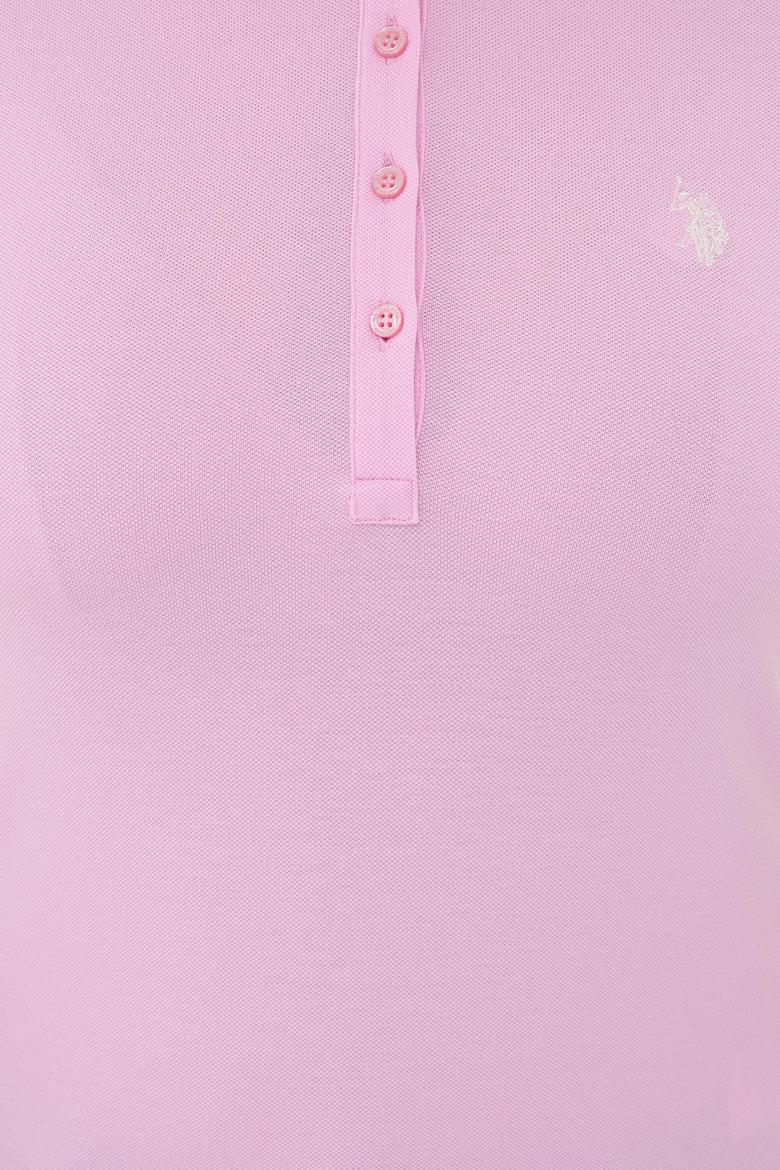 Kadın Açık Pembe Basic Polo Yaka Tişört - 50234714062