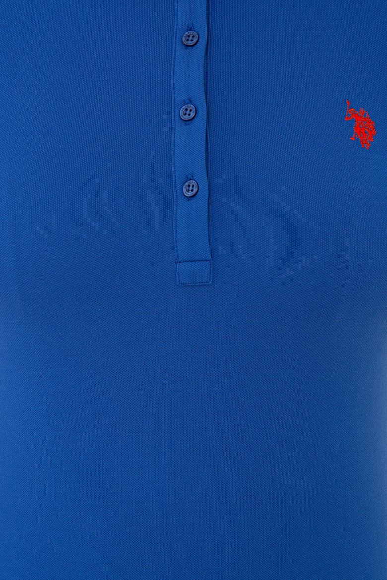 Kadın Saks Basic Polo Yaka Tişört - 50234714080