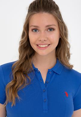 Kadın Saks Basic Polo Yaka Tişört - 50234714080