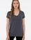Kadın Antrasit V Yaka Basic Tişört
