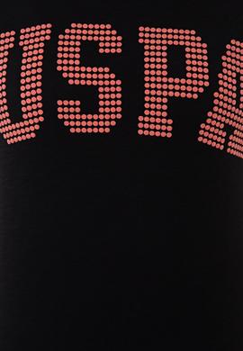 Kadın Siyah Bisiklet Yaka Tişört - 50238124030