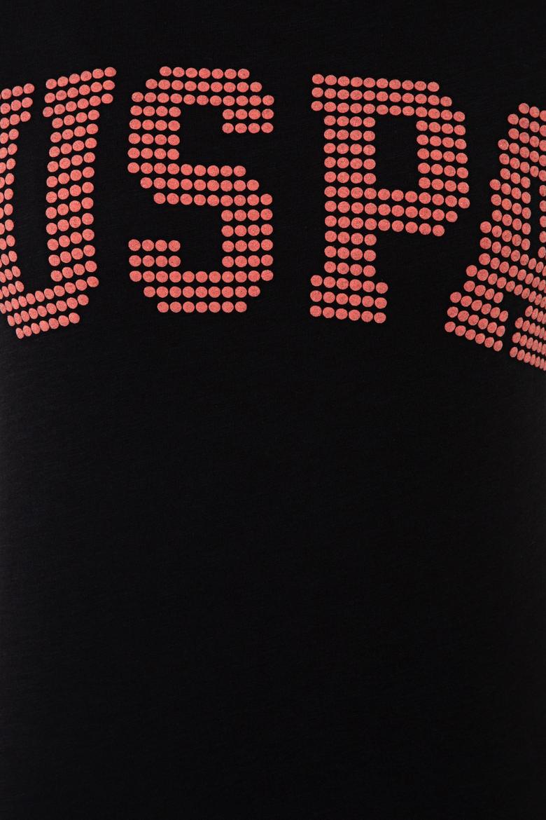 Kadın Siyah Bisiklet Yaka Tişört - 50238124030