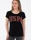 Kadın Siyah Bisiklet Yaka Tişört