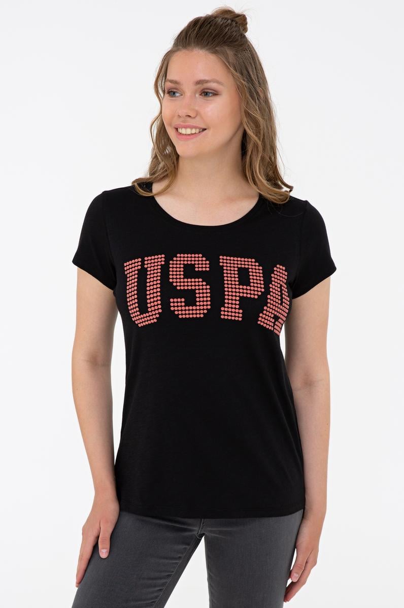 Kadın Siyah Bisiklet Yaka Tişört