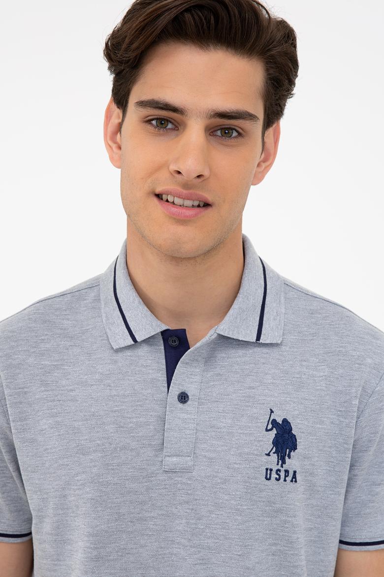 Erkek Gri Melanj Basic Tişört - 50238185047