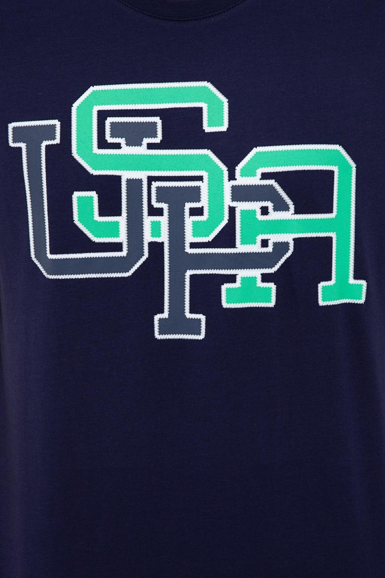 Erkek Lacivert Bisiklet Yaka T-Shirt - 50238108011