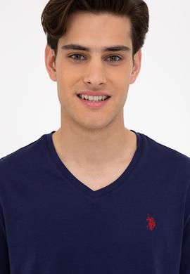 Erkek Lacivert Basic V Yaka Tişört - 50232305032