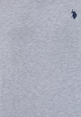Erkek Gri Melanj Basic V Yaka Tişört - 50232305023