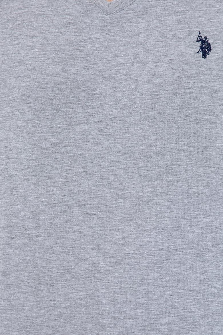 Erkek Gri Melanj Basic V Yaka Tişört - 50232305023
