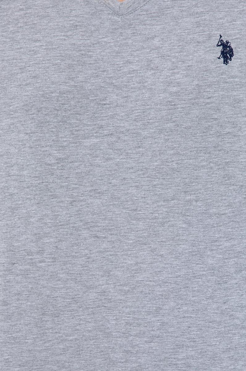 Erkek Gri Melanj Basic V Yaka Tişört
