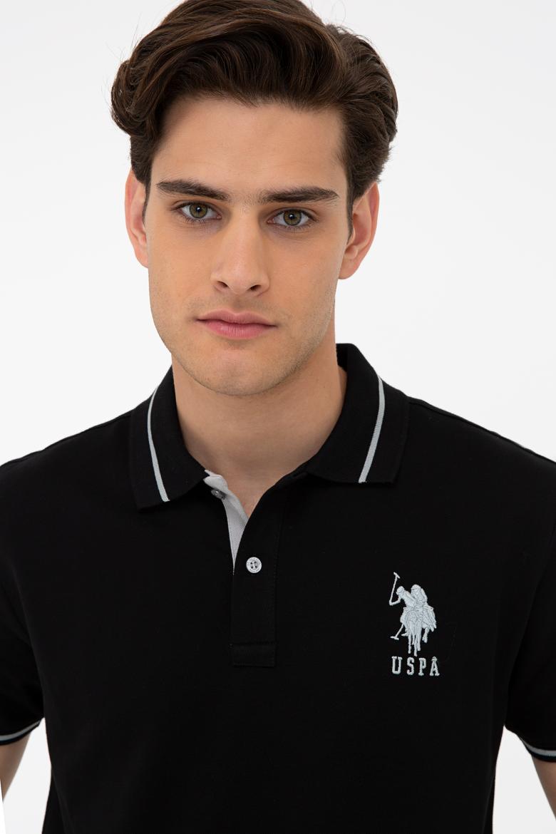 Erkek Siyah Polo Yaka T-Shirt Basic - 50238185006