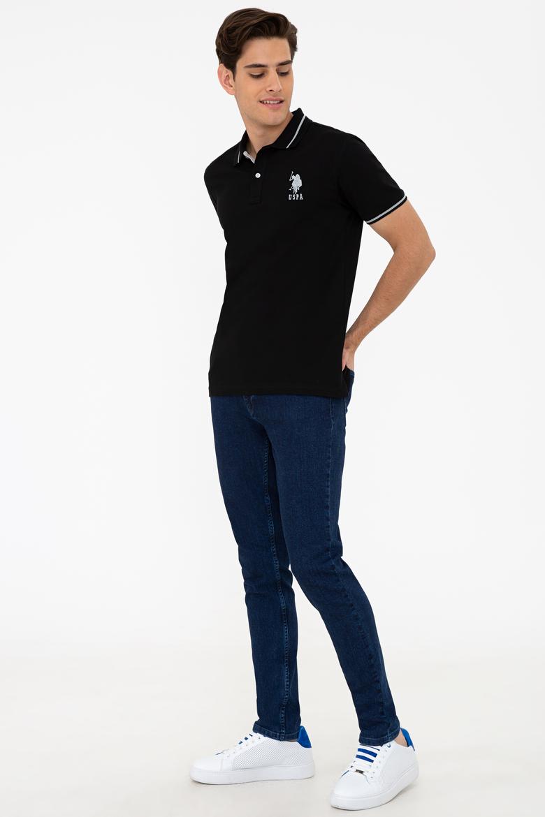 Erkek Siyah Polo Yaka T-Shirt Basic - 50238185006