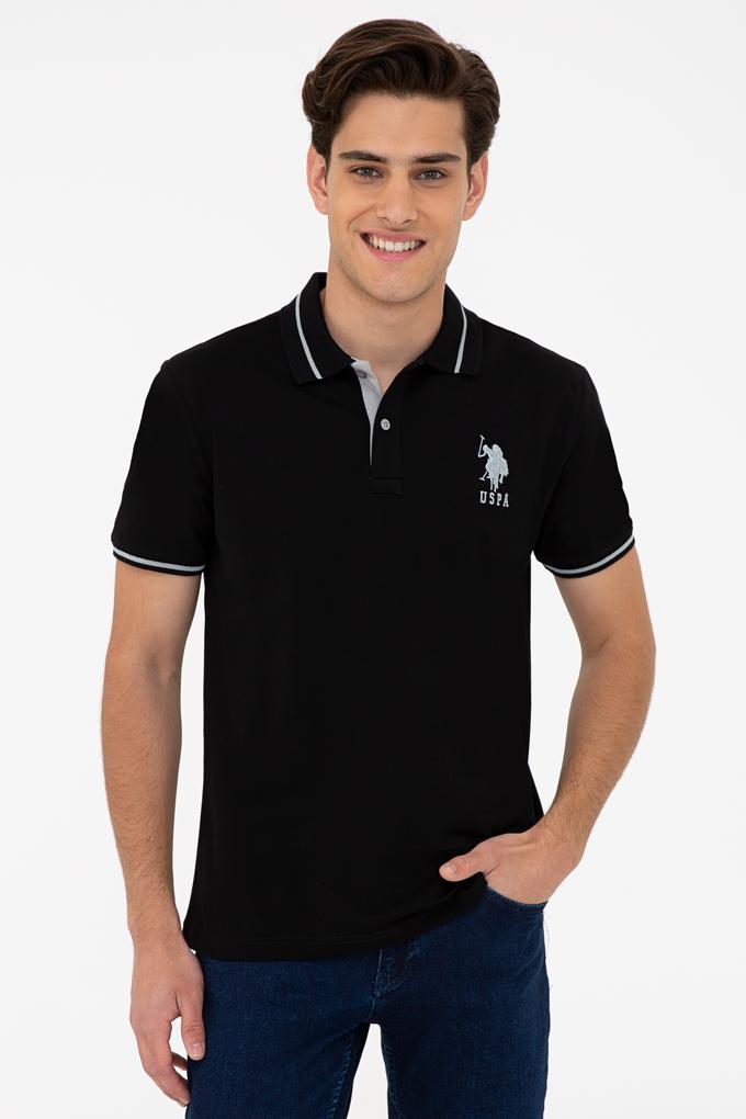 Erkek Siyah Polo Yaka T-Shirt Basic