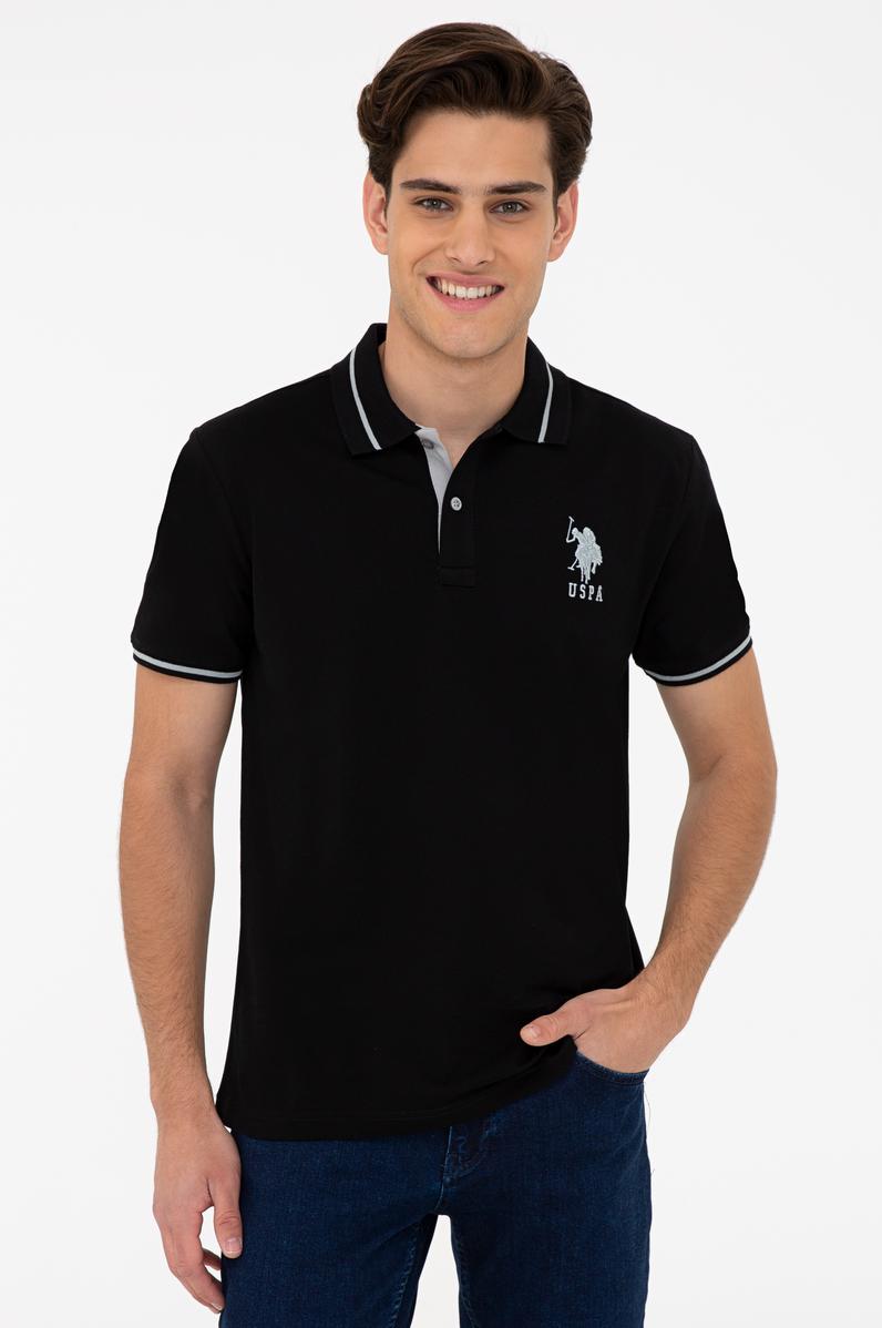 Erkek Siyah Polo Yaka T-Shirt Basic
