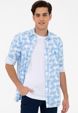 Erkek Mavi Uzun Kollu Gömlek - 50235273008