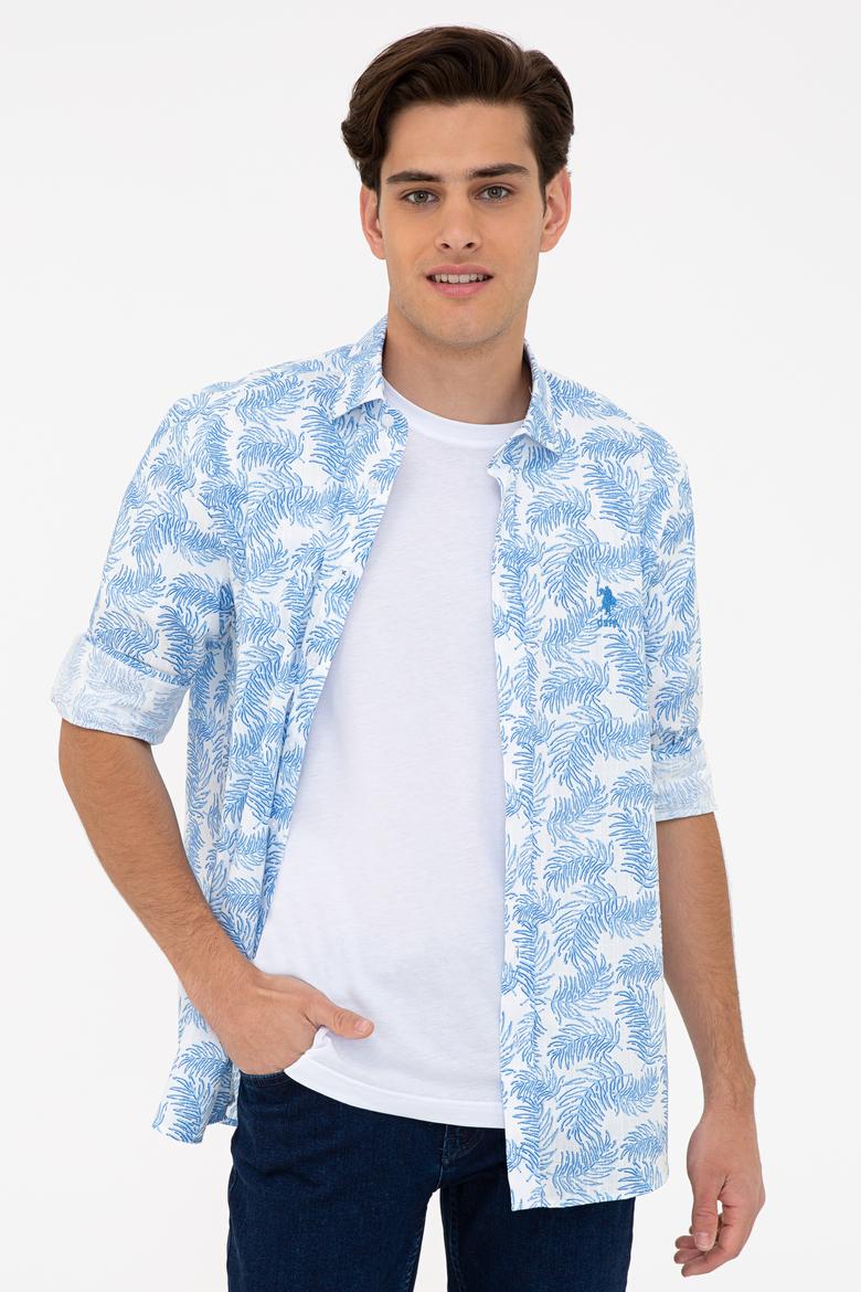 Erkek Mavi Uzun Kollu Gömlek