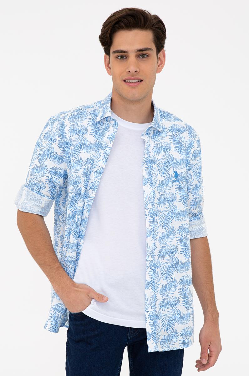 Erkek Mavi Uzun Kollu Gömlek