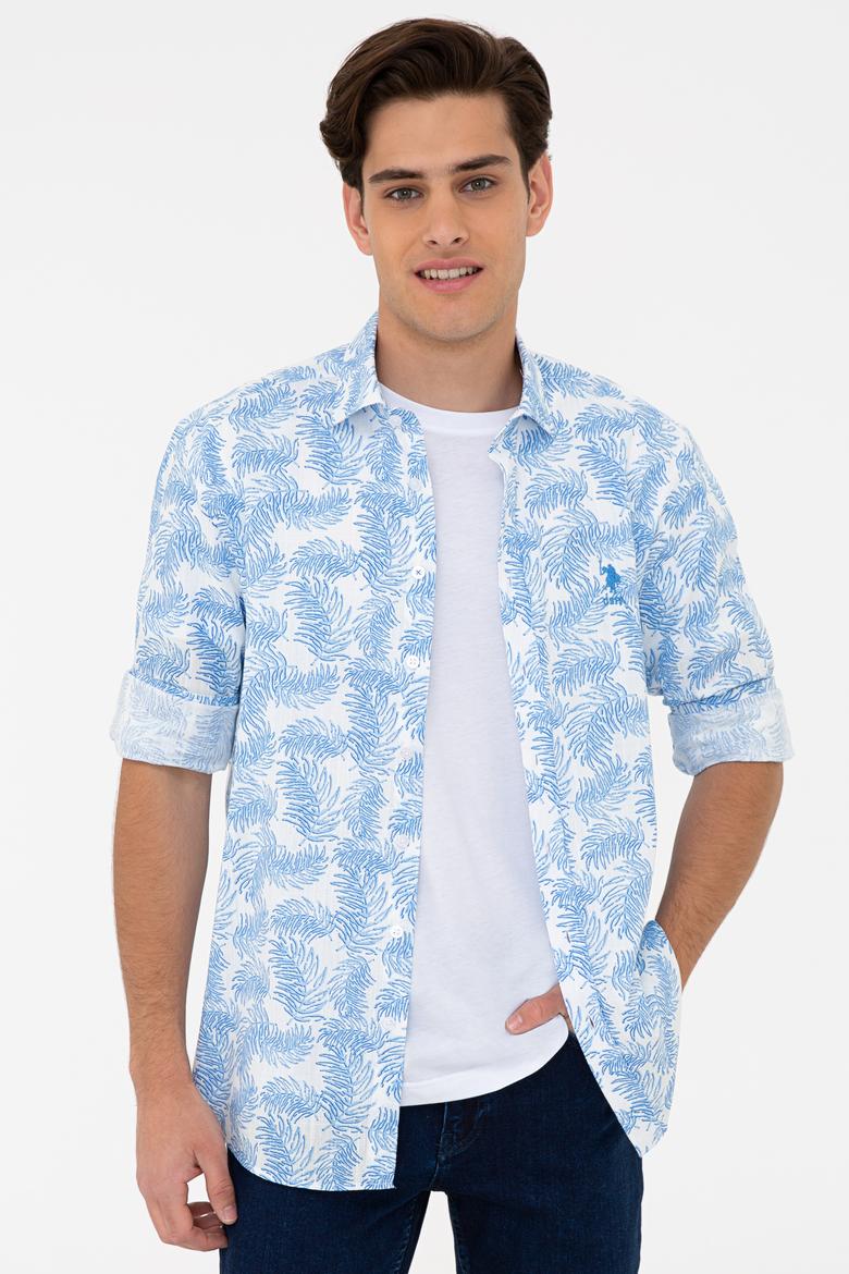 Erkek Mavi Uzun Kollu Gömlek - 50235273008