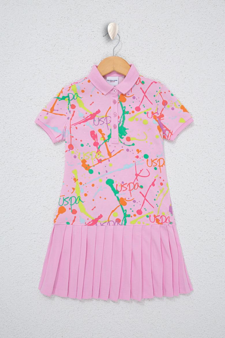 Kız Çocuk Açık Pembe Örme Elbise