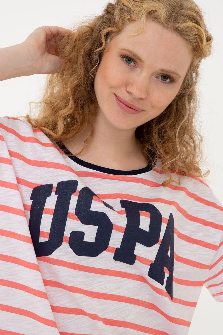 Kadın Koyu Nar Çiçeği Bisiklet Yaka T-Shirt - 50234687025