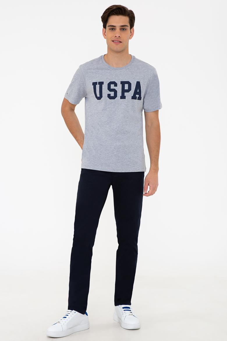 Erkek Gri Melanj Basic Bisiklet Yaka Tişört - 50232300037