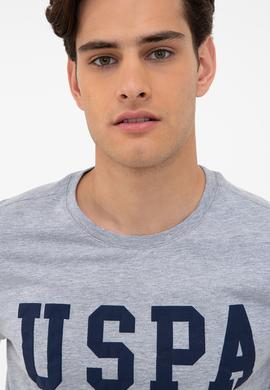 Erkek Gri Melanj Basic Bisiklet Yaka Tişört - 50232300037