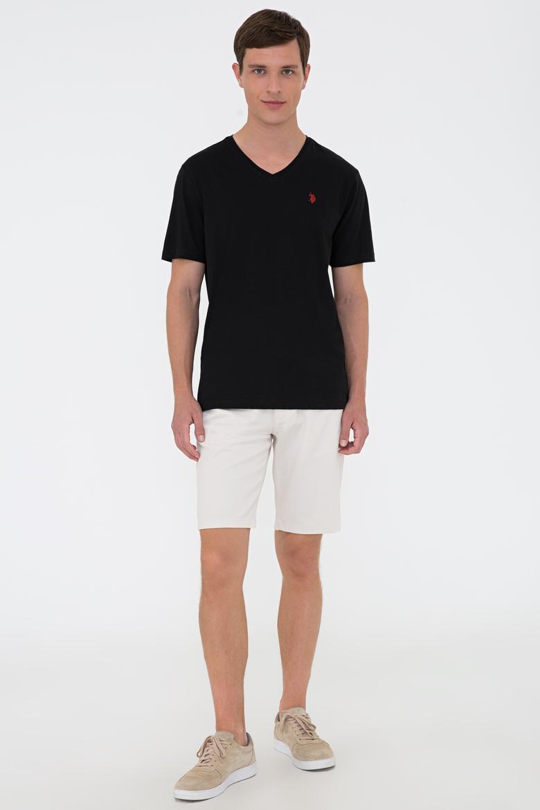 Erkek Siyah Basic V Yaka Tişört - 50232305012