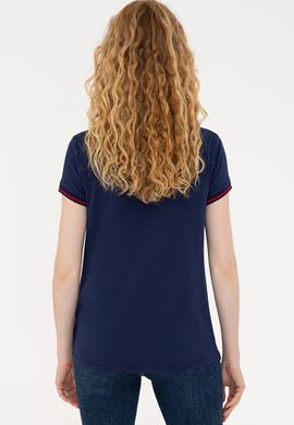 Kadın Lacivert V Yaka Tişört - 50252262003