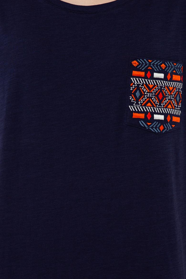 Kadın Lacivert Bisiklet Yaka T-Shirt - 50238086006