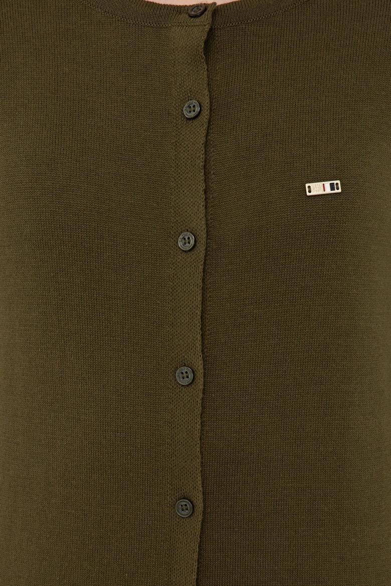 Kadın Haki Basic Triko Hırka - 50224702061