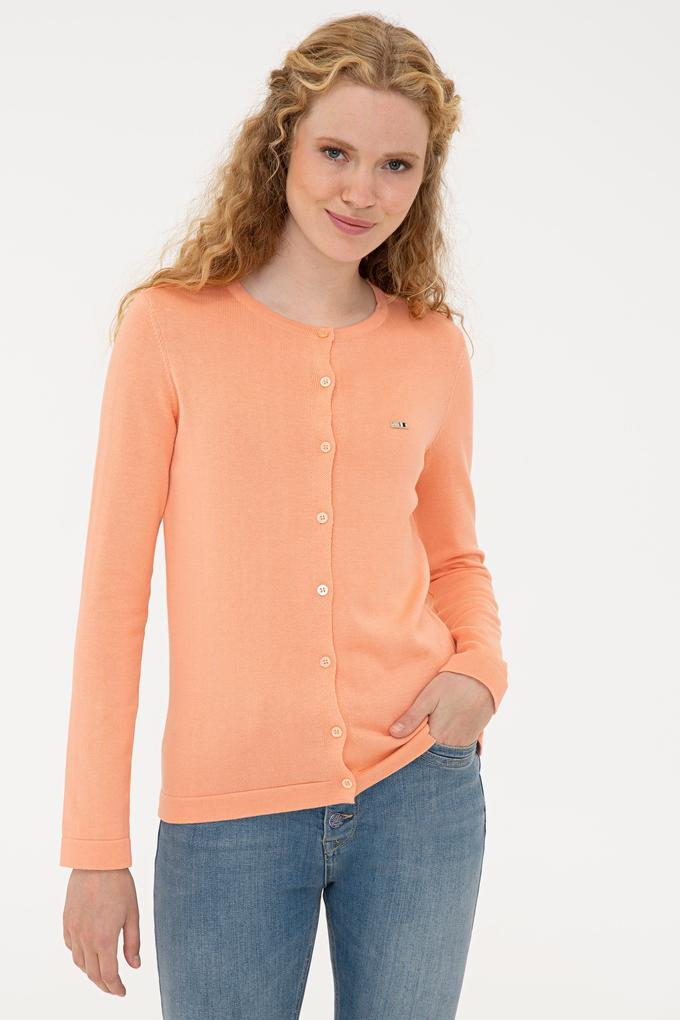 Kadın Somon Basic Triko Hırka