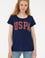 Kadın Lacivert Bisiklet Yaka Tişört