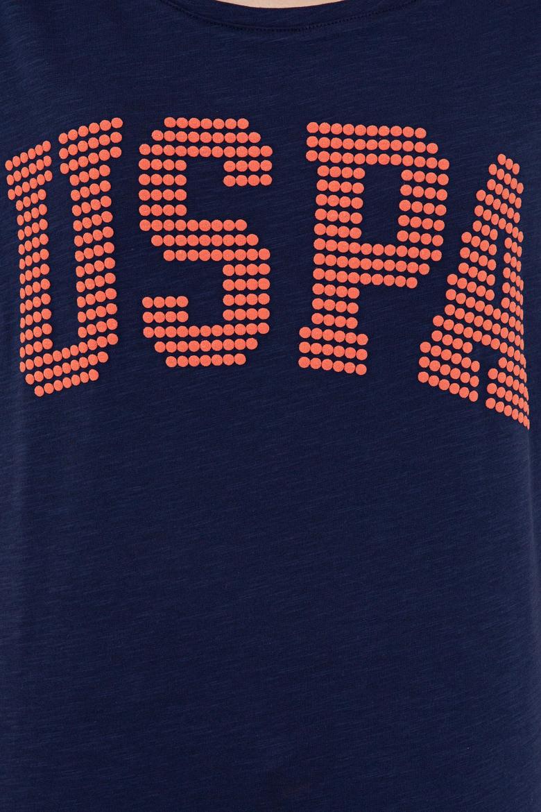 Kadın Lacivert Bisiklet Yaka Tişört - 50238124008