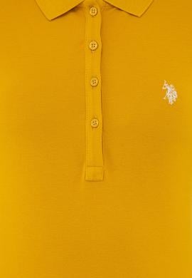 Kadın Sarı Basic Polo Yaka Tişört - 50234714176
