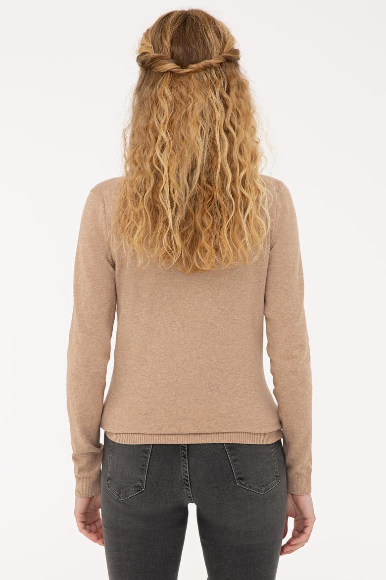 Kadın Camel Melanj Basic Kazak - 50224709070