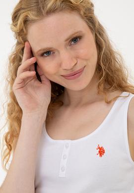 Kadın Beyaz Derin Bisiklet Yaka T-Shirt Basic - 50234724009