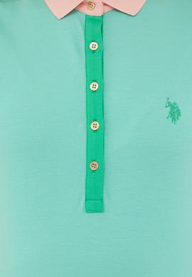 Kadın Mint Basic Polo Yaka Tişört - 50239598064