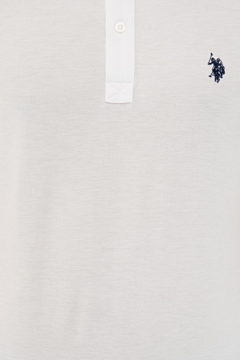 Erkek Ekru Polo Yaka Basic T-Shirt - 50232303143