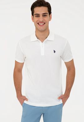 Erkek Ekru Polo Yaka Basic T-Shirt - 50232303143