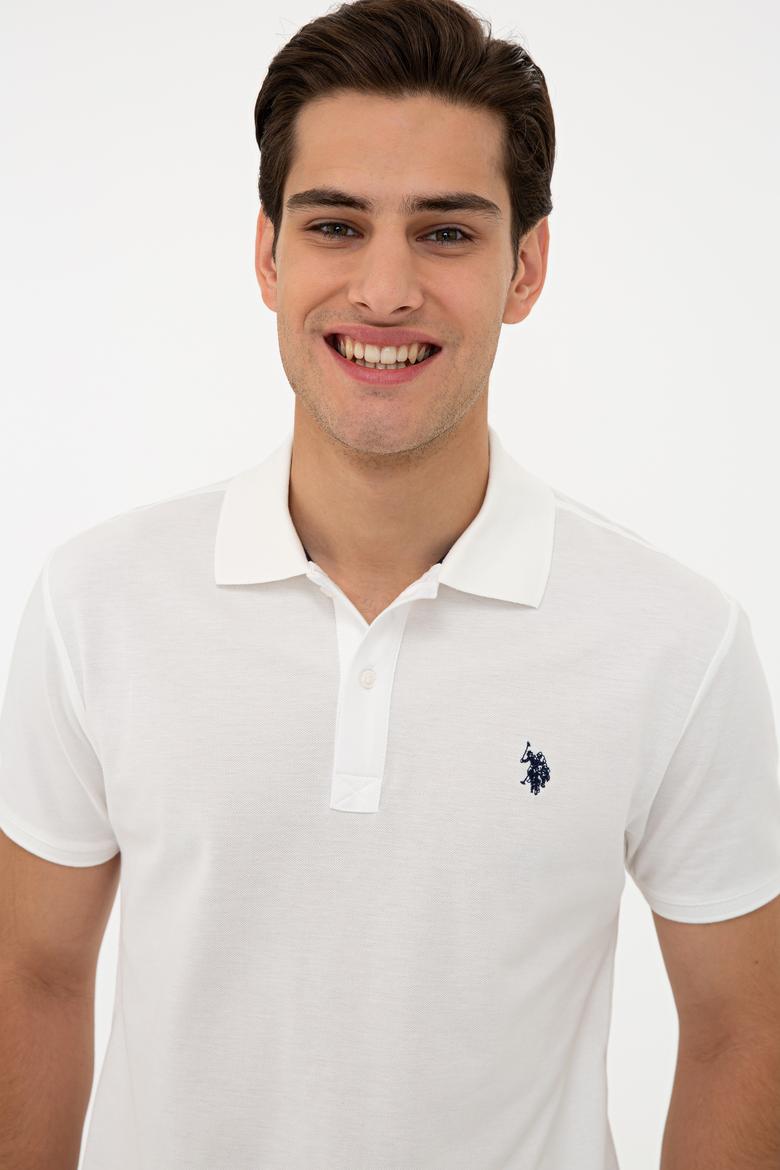 Erkek Ekru Polo Yaka Basic T-Shirt - 50232303143